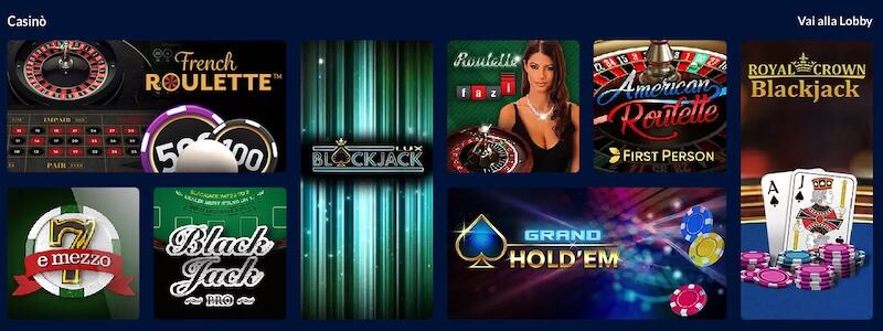 Giochi casinò admiralbet