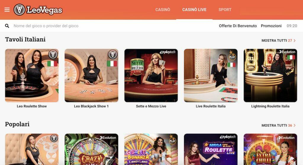Live Casino LeoVegas